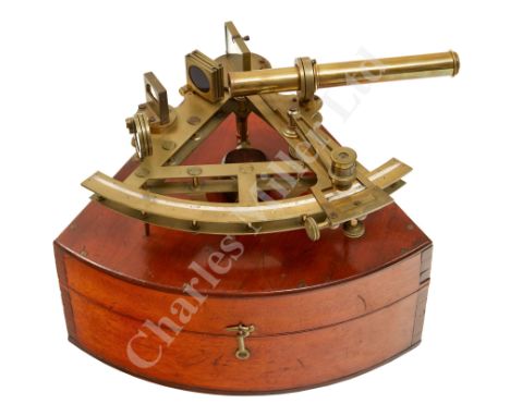 A 7IN. RADIUS DOUBLE-FRAMED SEXTANT BY J.B. DANCER, MANCHESTER, CIRCA 1850, lacquered brass frame signed on the arc as per ti