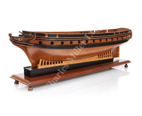 Ø AN HISTORICALLY INTERESTING 1:48 SCALE MODEL FOR THE CELEBRATED THREE-MASTED ARMED YACHT FALCON, BUILT FOR LORD YARBOROUGH,