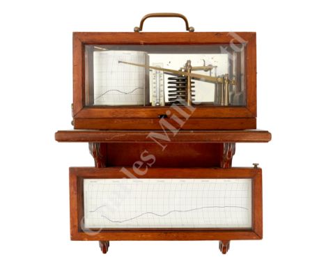 A RECORDING BAROGRAPH BY RICHARD FRÈRES, CIRCA 1900, the clockwork drum mounted to lacquered brass bed plate with maker's mar