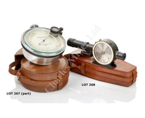 A SURVEYING ANEROID BAROMETER, FIRST HALF 20TH CENTURY, unsigned, with 4in. silvered dial, inscribed Surveying Aneroid Compen