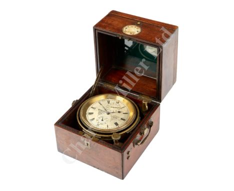 A TWO-DAY MARINE CHRONOMETER BY BARRAUD, LONDON, CIRCA 1850, the 4in. silvered dial signed, inscribed and numbered BARRAUD Ma