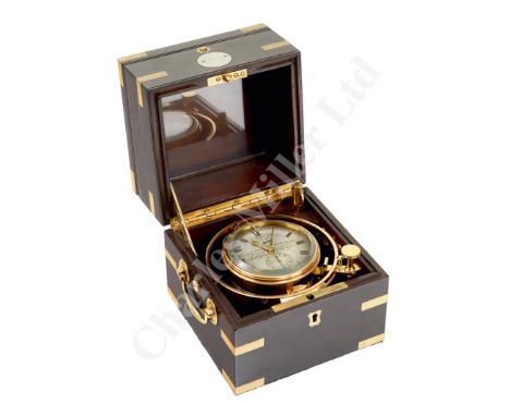 A TWO-DAY MARINE CHRONOMETER BY CHARLES FRODSHAM, CIRCA 1835, the 3¼in. silvered dial signed, inscribed and numbered Charles 