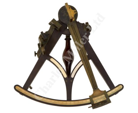 Ø A RARE 12IN. RADIUS VERNIER SEXTANT BY THOMAS LORKIN, LONDON, CIRCA 1810, the ebony 'Y' frame with inset ivory plates (one 