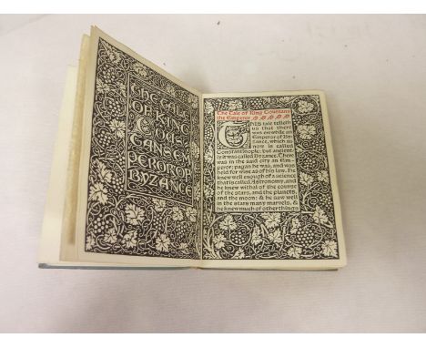 KELMSCOTT PRESS.  The Tale of King Coustans, The Emperor. Edition of 525. Burne-Jones title & Chaucer type. Small format. Ori