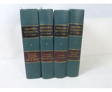 DIBDIN T. F.  Bibliotheca Spenceriana ... the Library of George John Earl Spencer. 4 vols. Eng. frontis. Orig. cloth, rebacke