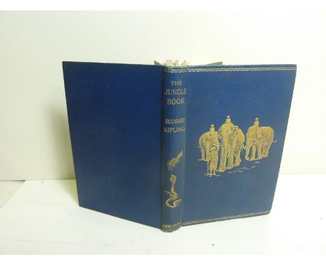 KIPLING RUDYARD.  The Jungle Book. Illus. Orig. dec. blue cloth gilt. Occasional browning & spotting & ownership inscription 