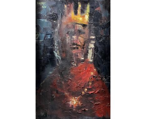 *** Robert Studley Forrest Hughes (1938-2012 - Australian) - Oil painting - Abstract - "King Solomon" - Shoulder length portr