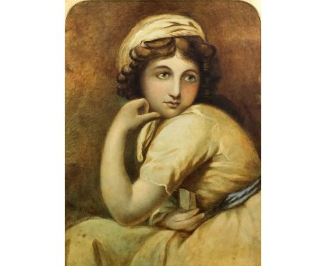 19th Century English School - Two watercolours - Half length portrait of a young girl, 17ins x 13ins, and a portrait of a you