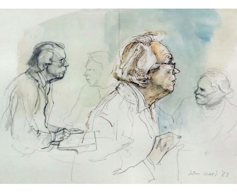 ***John Stanton Ward (1917-2007) - Pencil and watercolour - Self portrait, 8ins x 12.5ins, signed and dated '83 in pencil, fr