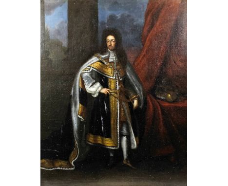 English School (17th Century) - Oil painting - Full length portrait of William III, canvas 32.25ins x 26ins, in gilt frame