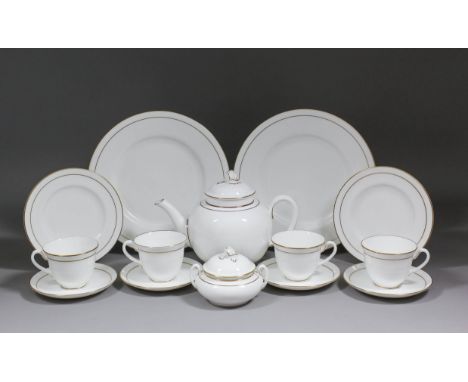 A Royal Worcester bone china "Contessa" pattern tea and dinner service comprising - six 6.25ins tea plates, six tea cups and 