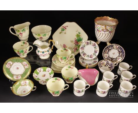A Royal Doulton Gillian pattern part tea service, D144; six Royal Worcester Tulip pattern coffee cans and saucers; and other 