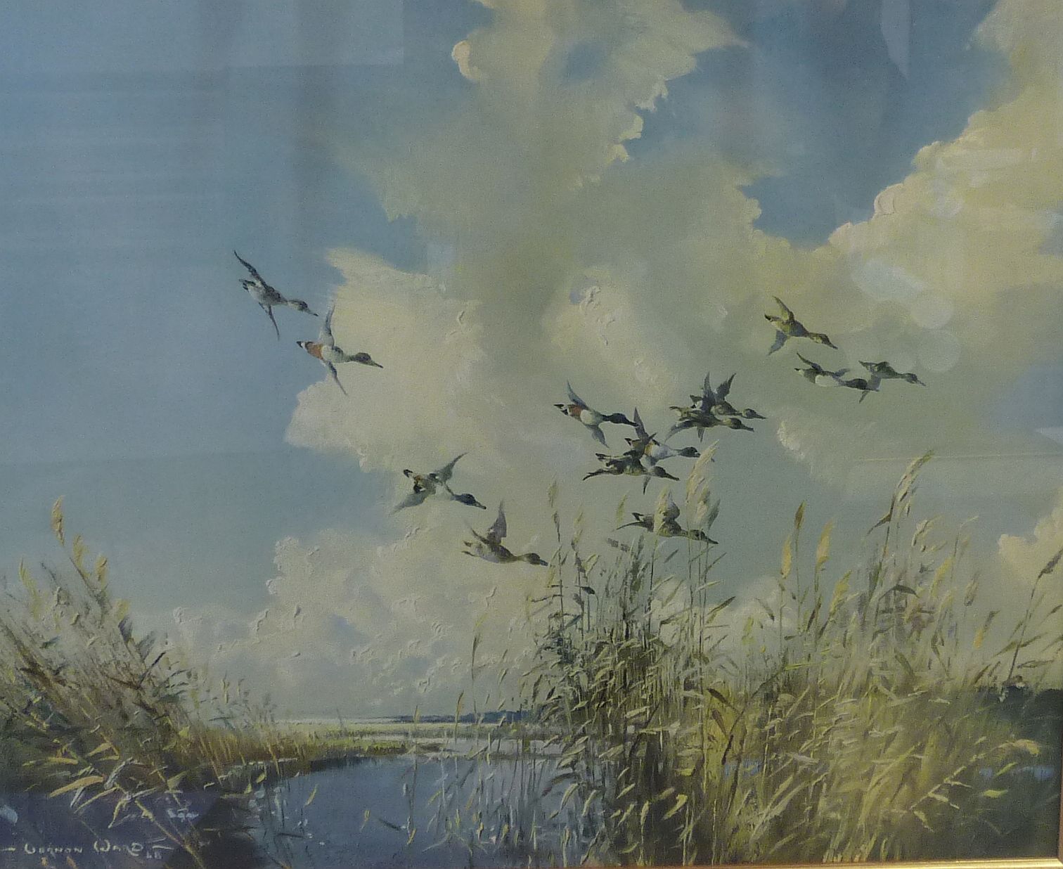 VERNON WARD COLOUR PRINT REPRODUCTION OF AN OIL PAINTING Ducks in