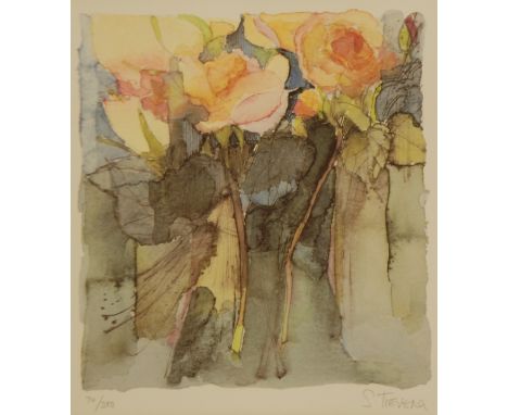 S. TREVENA ARTIST SIGNED LIMITED EDITION COLOUR PRINT Study of roses (74/350) 9 1/2" x 8 1/2" (24.1 x 21.6cm)