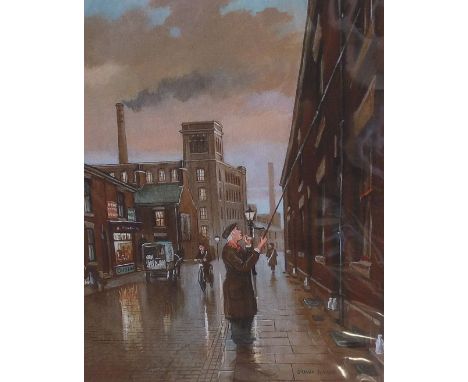 STEVEN SCHOLES TWO ARTIST SIGNED COLOUR PRINTS   'The Knocker Up', limited edition No. 59/95 and 'Fish and Chips' No. 19/195,