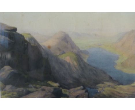 WILLIAM HEATON COOPER  ARTIST SIGNED COLOUR PRINT  'Crummock Water from High Stile' signed in pencil, 4 1/4" x 6 1/4" ( 10.7c