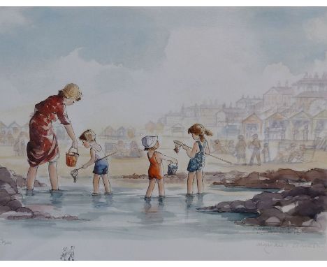 MARGARET CLARKSON A PAIR OF ARTIST SIGNED COLOUR PRINTS ''Magic Roundabout' and 'Catch of the Day' numbered and signed in pen
