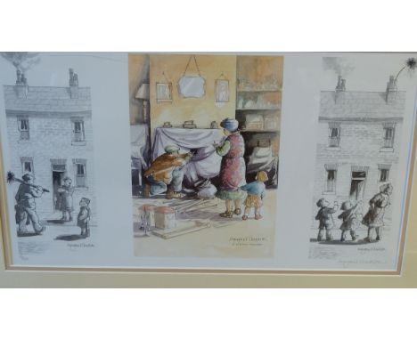 MARGARET CLARKSON ARTIST SIGNED COLOUR PRINT (a trio) 'A Clean Sweep', numbered and signed in pencil, No. 46/500 10" x 19 1/4