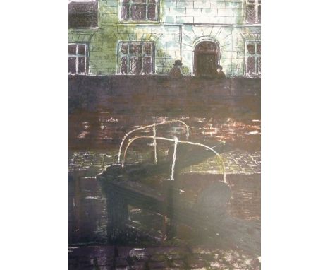 NORMAN C. JAQUES ARTIST SIGNED COLOURED LITHOGRAPH 'Canal, Princess St., Manchester' signed, titled and numbered in pencil, N