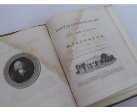 GREEN, VALENTINE, 'THE HISTORY AND ANTIQUITIES OF THE CITY AND SUBURBS OF WORCESTER' 2 VOLS. IN ONE, PUB. LONDON 1796, BINDIN
