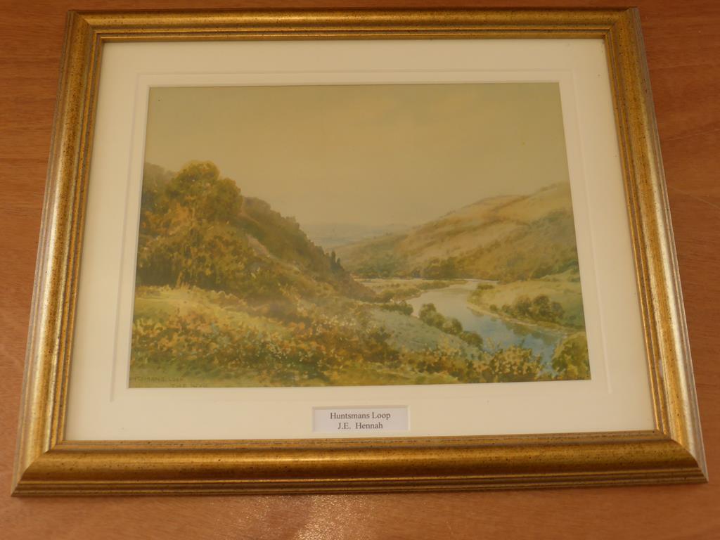 J.E.HENNAH, PR. WATERCOLOURS 'EVENING ON THE WYE' AND 'HUNTSMAN'S LOOP'