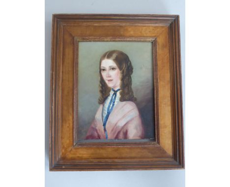NAÏVE OIL ON BOARD PORTRAIT, APPROX. 26 X 22 cm