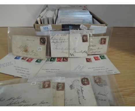 GB &amp; SOME WORLD POSTAL HISTORY COLLECTION, QVIC-EARLY QEII    Box with a good couple of hundred items mostly postal histo