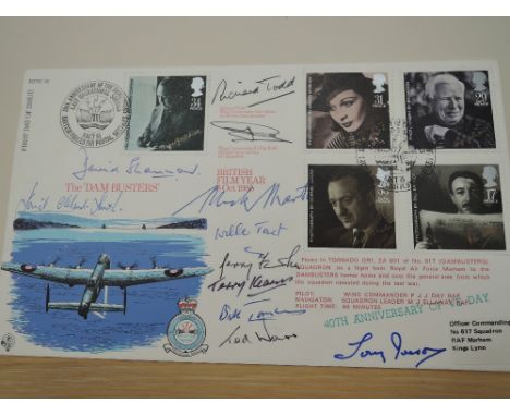 GB 1985 40th ANNIVERSARY OF VE DAY COVER, SIGNED BY MEMBERS 617 SQUADRON (DAMBUSTERS)   Fine first day cover for the British 