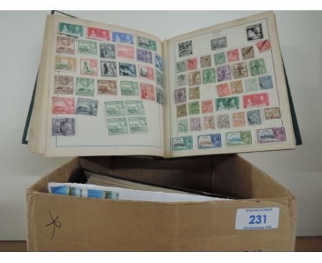 4 x STAMP COLLECTIONS + ALBUM OF LETTERS ON TABLE ETIQUETTE SENT TO LONDON PUBLISHING CO.   Box with 4 stamp collections, alo