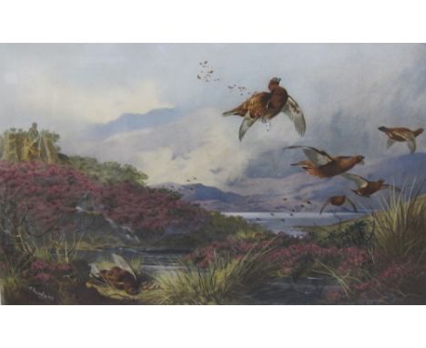 ARCHIBALD THORBURN (1860-1935)‘Coming Round the Butts’coloured lithograph, pencil signed in the lower marginPl.14 ½ x 23 in  