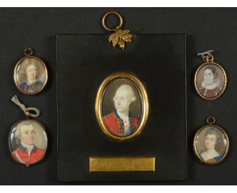 A selection of Portrait Miniaturescomprising 'Prince William Henry, Duke of Gloucester (1743-1805), after Thomas Gainsborough