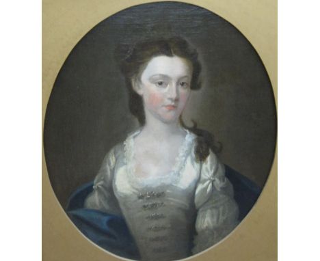 BRITISH SCHOOL, Circa 1740Portrait of a Girl, traditionally identified as Anne Owen , half-length, wearing a white dress and 