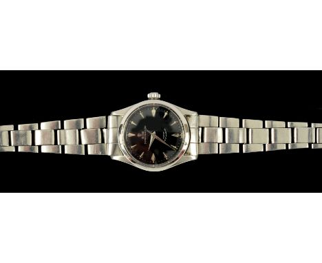 A Tudor Oyster Prince 34 Rotor Self Winding Wristwatch, the black dial with chevron markers and sweep seconds hand in stainle