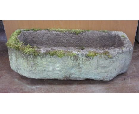 A chamfered stone Trough, 40 x 17in