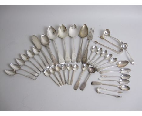 A pair of George IV silver Table Spoons old english pattern, engraved initials, London 1829, a bright-cut Table Spoon, Exeter