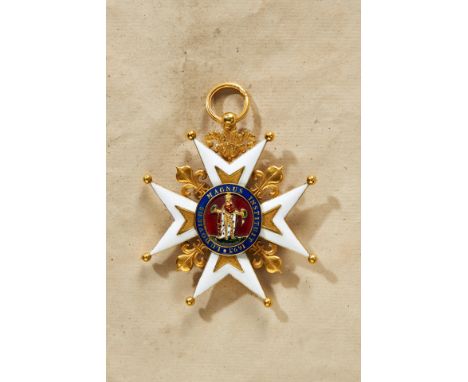 Ordre de Saint Louis - Großkreuz aus der Zeit der Restauration (1815 - 1830). Gold und Emaille. Ohne Schärpe. Volutenförmigen