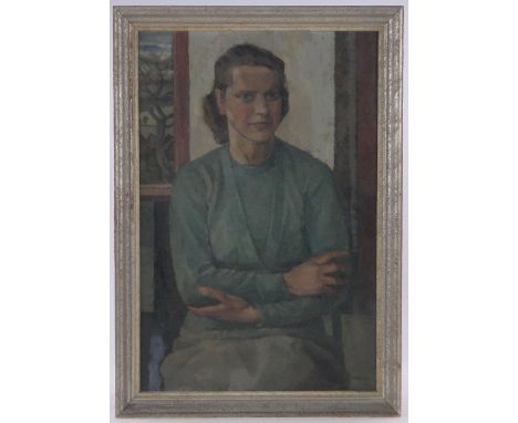 Dorothy Russell,oil on canvas, portrait of a woman, signed and dated 1952, 30" x 20", framed.