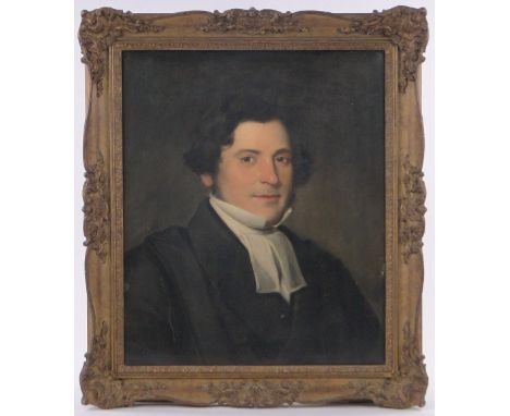 Attributed to Sir Thomas Lawrence (1769-1830), oil on canvas, portrait of the Rev F Archer, Oxonian, unsigned, original label
