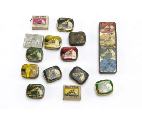 Needle tins, HMV: two Melba, one 4-compartment and eleven others (14) 