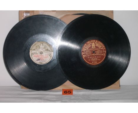 Eleven  10¾-inch Fonotipia and Odeon  records, by de Angelis (Boheme 62172/Trovatore 62173), de Hidalgo (R&J 92306/Granada 92