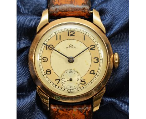 Majex, a 9ct gold manual wind mid size wristwatch, Edinburgh 1949, signed 15 jewel movement, 30mm.Working when catalogued, ov