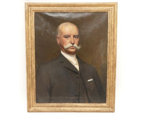 Edwardian; Portrait of Robert William Routley, Wine Merchant in Manchester and London (1852-1909), oil on canvas, unsigned, H