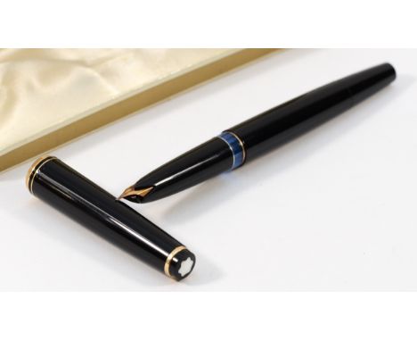 Montblanc, a black model 24 piston filled fountain pen, with original F label, boxed