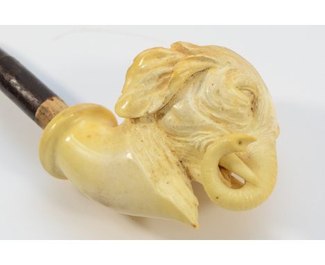 An early 20th century meerschaum smoking pipe, having carved bowl in the form of an elephants head, in fitted case.