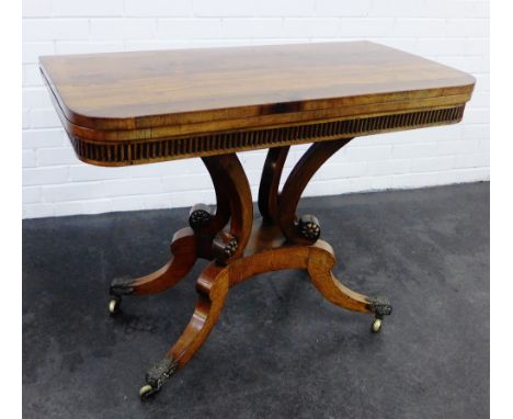 Georgian Scottish rosewood card table in the manner of William Trotter,  76 x 98cm 
