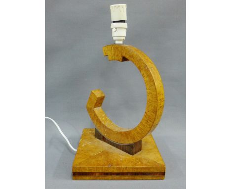 Art Deco burrwood table lamp base