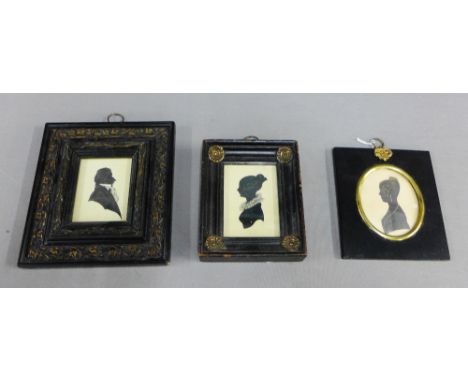 Group of three framed silhouettes to include Franklyn. R. Gallagher Esq., Carlisle, February 1840, largest 7 x 9cm, (3) 