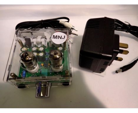6J1 stereo valve preamplifier with case, cables and power supply, working at lotting. K P&amp;P Group 1 (£16+VAT for the firs
