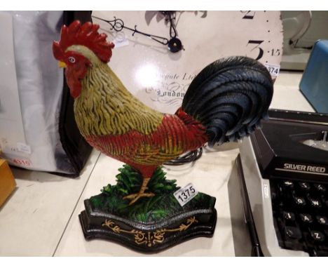 Cast iron cockerel doorstop, H: 30 cm. UK P&amp;P Group 2 (£20+VAT for the first lot and £4+VAT for subsequent lots) 