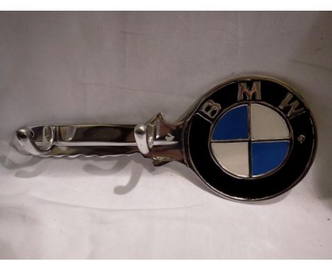 Cast aluminium BMW key hook, W: 30 cm. UK P&amp;P Group 1 (£16+VAT for the first lot and £2+VAT for subsequent lots) 